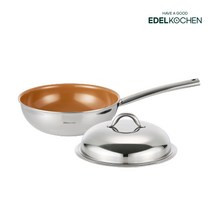 에델코첸 통3중 이지프리즘 스텐 웍팬 + 뚜껑, 24cm, 1세트