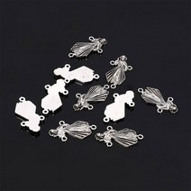 기독교 빈티지 기독교 가톨릭 다공성 커넥터 성모 마리아 거룩한 십자가 성배 매력 DIY 쥬얼리 공예 액세, 16 10pcsA16
