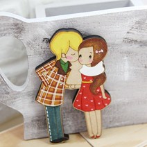 플레이우드 뽀뽀커플 (톨페인팅) 반제품 diy 인테리어 소품 무도색 꾸미기 공예 우드, 뽀뽀커플 (톨페인팅) -B33-0010