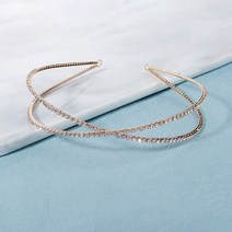 셀프웨딩 신부 헤어악세사리 티아라 촬영 소품여성 패션 라인석 헤어 밴드 액세서리 골드 컬러 머리띠 쥬얼
