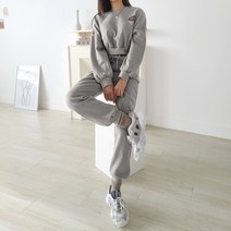 르엠마 SET 기모안감 크롭 여자트레이닝 여성트레이닝 홈웨어 여자트레이닝세트 여성트레이닝세트 겨울트레이닝복세트 기모 여자 트레이닝복 세트 73197