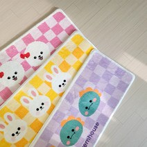 설렘하우스 자체제작 체커보드 극세사 주방매트 40x120, 체커보드 주방매트 깡총이, 주방매트 깡총이