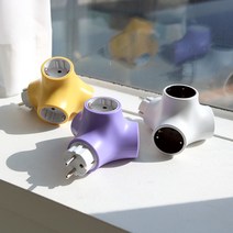 아이정 Y자형 3구 디자인 컬러 멀티탭, 화이트