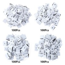 의류 재봉 천의류 라벨 S/M/L/XL 폴리에스터 직조 사이즈 태그 DIY 봉제 패브릭 400 cm 1.8 개, 02 White