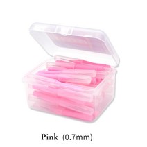 치면착색제 교정용왁스 치과용 고리 유아 아기치실 40pcs 푸시 풀 치간 브러시 구강 위생 치아 미백 치과 이쑤시개 치열 교정 이쑤시개 칫솔 구강 위생, 0.7mm 핑크