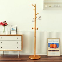 포메리트 러버 원목 스탠드 옷걸이 원형 B, 브라운, 1개