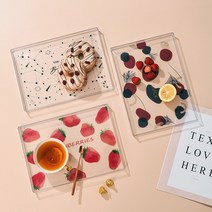 구디푸디 투명 아크릴 쟁반 카페 트레이, Good luck (대)