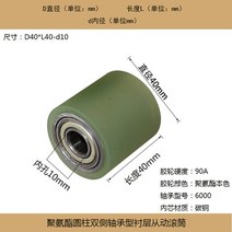 리본 기계 액세서리 고무 휠 폴리우레탄 철 코어 커버 컨베이어 롤러 직경 40, 17 Model 15