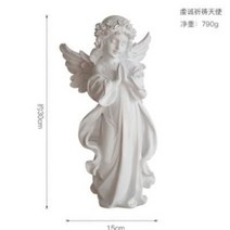 유럽식 빈티지 천사 조각상 캔들 홀더 스타일 북유럽 레트로 귀여운 오브제, AA.소녀 천사 화이트