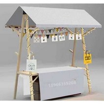 이동식 카트 플리마켓매대 가판대 행사 야시장 노점, 빨강127x60x200 하이타포린+식탁보+랜턴