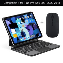 매직키보드 스마트키보드 매직 트랙 패드 호환 애플 매직 백라이트 키보드 마우스 무선 2022 iPad Air 4 5, 한개옵션2, 01 Black 12.9 and mouse, 13 Hungarian keyboard