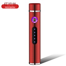 2022 새로운 미니 더블 아크 스크린 지문 방풍 라이터 usb 충전 금속 전기 라이터 남성용, 빨간색, 빨간색