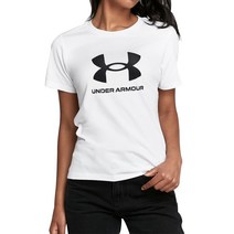 언더아머 라이브 스포츠스타일 그래픽 반팔티 화이트 여자 여름 반팔 티셔츠 1361182-100