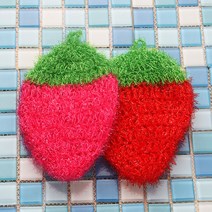 [RA†]1p 롯데 이라이프 딸기 수세미(9x14cm) 주방 설거지용 설겆이용품 스펀지 행주 철수▨_ea, ε본상품ε, ε본상품ε