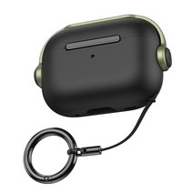 에어팟프로 케이스 디자인 블루투스 이어폰 액세서리 키 체인 케이스 보호커버, For AirPods Pro 2019, Black army green