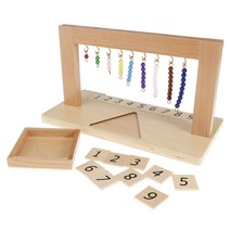 ZCD 유아 장난감 montessori 1-9 구슬 막대기 조기 교육 장난감을위한 교수형 틀 몬테소리 나무 장난감, 1개