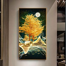 토성마켓 보석십자수 재물이 마구마구 들어오는 금전수 코끼리 풍경, 60X110cm