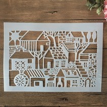 두바다 거북 DIY 레이어링 스텐실 벽화 스크랩북 색칠 엠보싱 앨범 장식 템플릿A4 29cm, 07 G