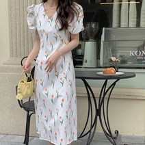 모니카제이 데일리 튤립퍼프 롱원피스