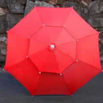 국산 야외 파라솔 & 받침대 비치/정원/테이블/의자/야외용/캠핑/팔각/이층/2단/편의점, 1개, 파라솔_레드