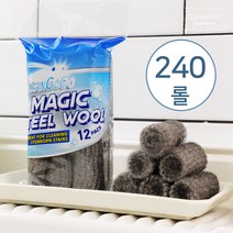 크린고고 매직스틸울 수세미 탄냄비 기름때 타일 스텐 자전거 자동차 유막 녹제거 일회용 철수세미, 크린고고 매직스틸울 240롤