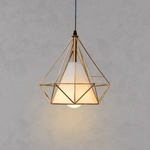 다이아 1등 펜던트 3색상 LED 식탁등 인테리어 홈 카페 조명, 다이아1등(골드-소)+벌브12W(전구색1개)