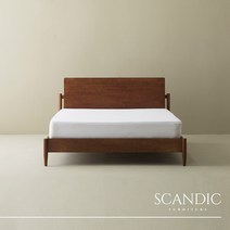 [스칸딕] 마네르 프리미엄 원목 평상형깔판 슈퍼싱글(SS) 침대프레임_매트리스 별도 구매 북유럽 디자인 원목 침대, 딥내츄럴