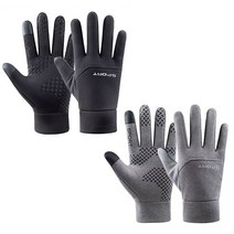 남녀 커플 스마트폰터치 겨울 방한 방수 등산 기모 스포츠 장갑, 블랙 L_