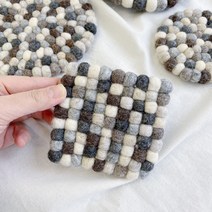 [안젤라스] (창고세일) 양모 펠트 코스터 냄비받침 4type (핸드메이드 양모), 원형 10cm