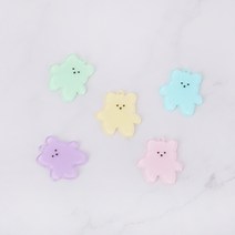 짱패브릭 파스텔 곰 아크릴 팬던트 참장식, 연하늘
