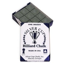 Silver Cup 당구/수영장 큐 초크 박스 블루 큐브 12개, Olive