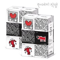 한예지 키스해링 오리지널 무형광 미용티슈 250매 6입 2팩