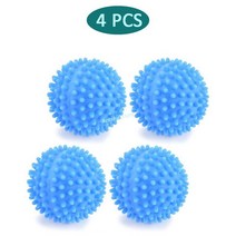 미니건조기 세탁 건조기 공 재사용 가능한 PVC 건조 섬유 유연제 청소 도구 액세서리, [03] Blue 4pcs, [03] Blue 4pcs