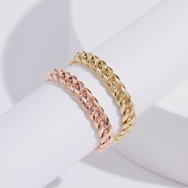 14k 베이직 할로우 커브체인 반지