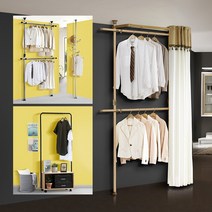 다이소스탠드옷걸이 코스트코행거 세우는옷걸이 커튼형행거 외투행거 2단, 2007호