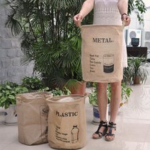 호쿠호니 플라스틱분리수거 원룸 가정용 가방 3단 재활용 대용량, 에코 원형 분리수거함 - 메탈