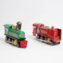 틴토이 디젤 기관차 1908 빈티지 레트로 양철 태엽 기차 장식 소품, 1. 레드