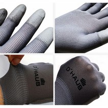 부업 운전 손가락코팅 작업용 장갑 2P 군인 군부대 손보호 공사 상하차, 1개, 디하우스PU장갑 2켤레세트 그레이L