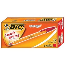 오렌지 빅펜 빅볼펜 볼펜 MO BIC 12개입 0.7mm 7236ea, 적, 본상품선택