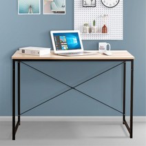 자재창고 이동사무실 간편설치 철재책상 테이블 안정성 가성비 간이책상 활용도, 심플 우드기본책상 120 화이트