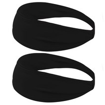 쿠넬 필라테스 요가 여성 헤어밴드 와이드형 2p, 블랙