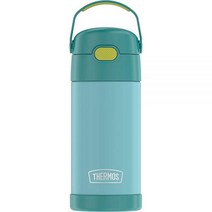 써모스 THERMOS 아동용 펀테이너 스테인리스 스틸 진공 보온 빨대 텀블러 12 oz 배트맨, 12 Ounce, Blue/Green