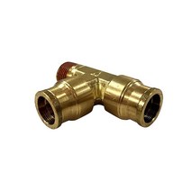 PRO-EDGE INDUSTRIAL PNEUMATICS AND CONTROLS 1.3cm12인치 튜브 O.D. x 1cm38인치 MNPT 튼튼한 황동 푸시 인 런 티 에어 라인용, 1