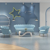 편한1인용쇼파 2인용 3인용 엔틱 패브릭 오늘의집 미니 라운지 소파, B + 2인