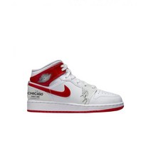 나이키 조던 정품 1 미드 SS 화이트 유니버시티 레드 Jordan 1 Mid SS White University Red