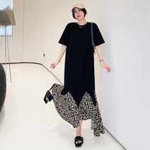 호피포인트원피스 블랙루즈핏롱원피스 L-3XL