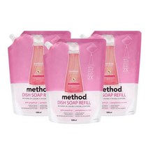 메소드 주방세제 핑크그레이프 리필 1000mL 3개, 메소드 주방세제 리필1000ml 핑