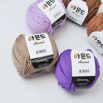 패션메이드 아몬드 코마면 뜨개 가방 소품 의류 인형실1팩(5볼), 35번