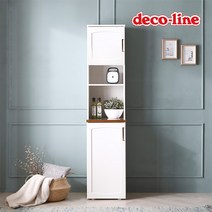 데코라인 코넬 르네 높은 400 틈새 수납장 DGJ013C, 그레이:멀바우
