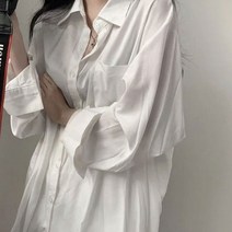 디아더컬러 베이직 오버핏 긴팔 셔츠 원피스